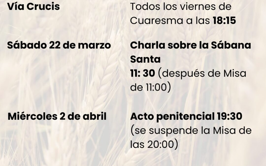 Horario de Cuaresma 2025
