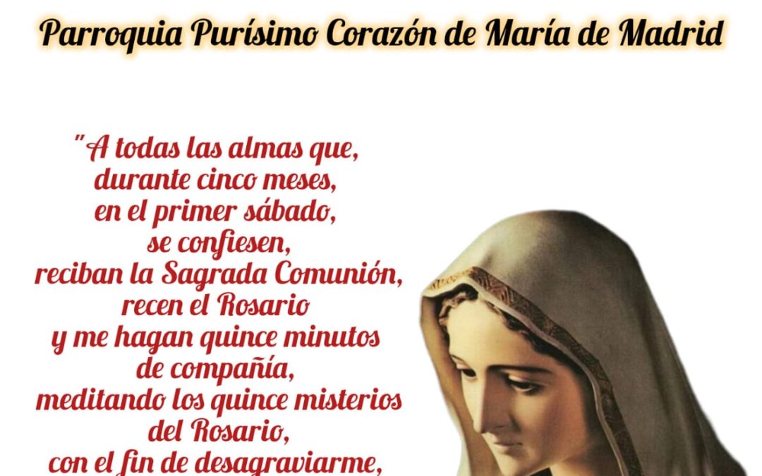 PRIMEROS SÁBADOS MES: CORAZÓN DE MARÍA