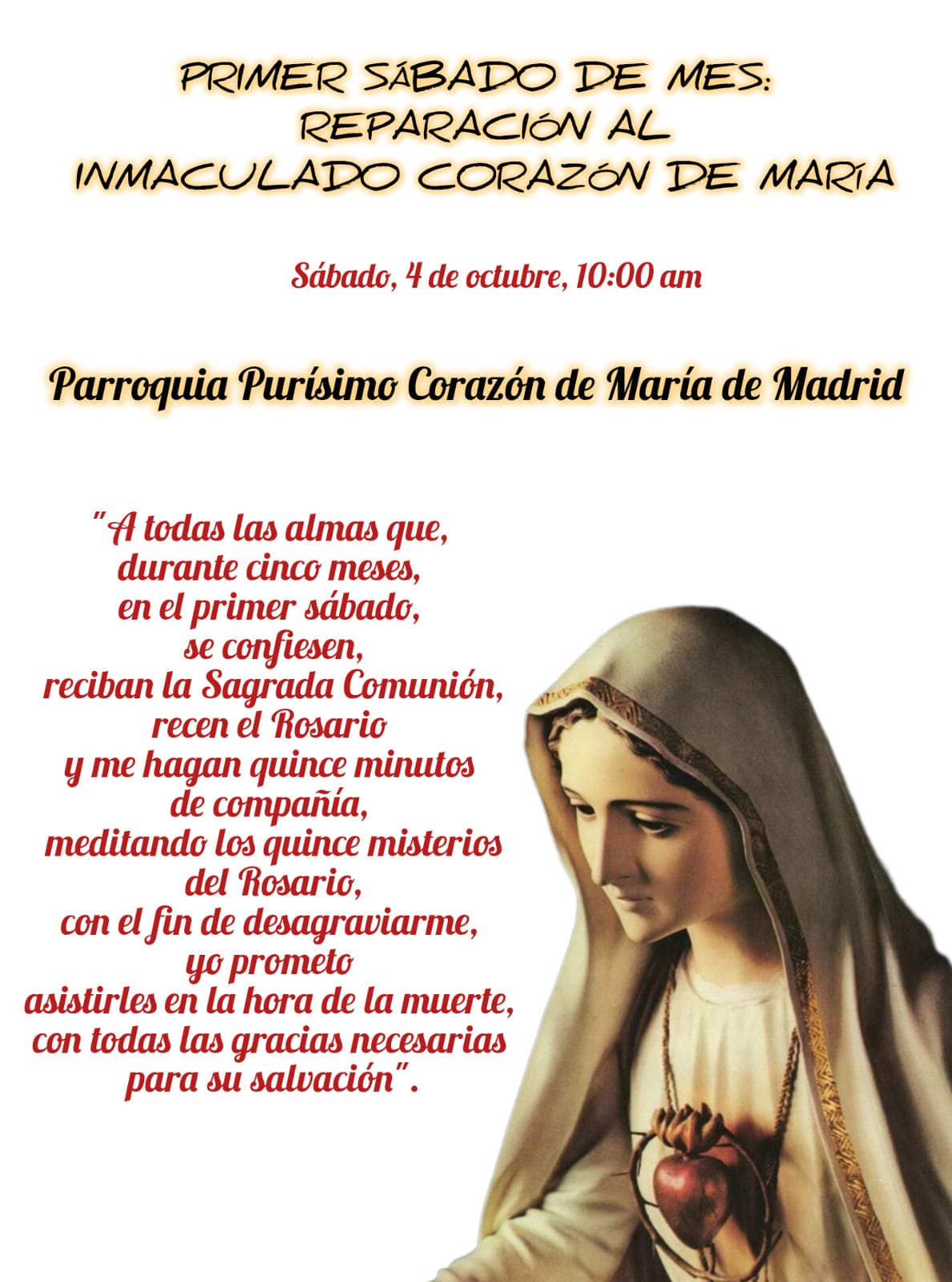 PRIMEROS SÁBADOS MES