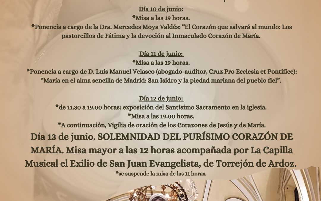 Fiestas de la parroquia en honor del Purísimo Corazón de María